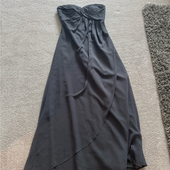 Mori Lee Strapless Charcoal Gown - Picture 1 of 6